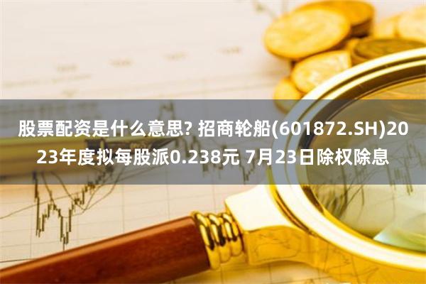 股票配资是什么意思? 招商轮船(601872.SH)2023年度拟每股派0.238元 7月23日除权除息